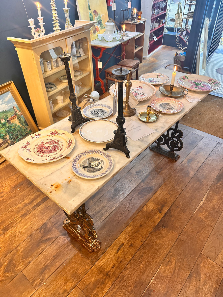 Antique marble top on sale dining table