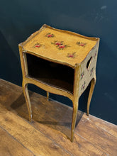 Load image into Gallery viewer, Antique French Shabby Chic Floral Bedside Table
