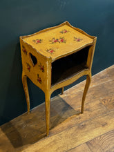 Load image into Gallery viewer, Antique French Shabby Chic Floral Bedside Table
