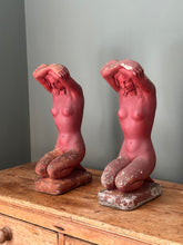 Load image into Gallery viewer, Pair of Antique Stone Women Statues
