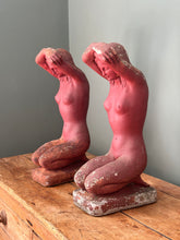 Load image into Gallery viewer, Pair of Antique Stone Women Statues
