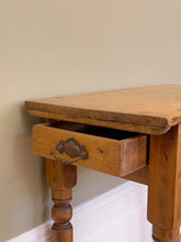 Load image into Gallery viewer, Victorian English Pine Farmhouse Hallway Console Table
