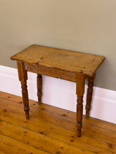 Load image into Gallery viewer, Victorian English Pine Farmhouse Hallway Console Table
