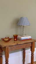 Load image into Gallery viewer, Antique French Bobbin Lamp with Checkered Shade
