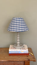 Load image into Gallery viewer, Antique French Bobbin Lamp with Checkered Shade
