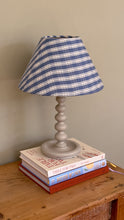 Load image into Gallery viewer, Antique French Bobbin Lamp with Checkered Shade
