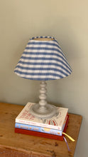 Load image into Gallery viewer, Antique French Bobbin Lamp with Checkered Shade
