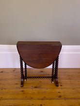 Load image into Gallery viewer, Antique British Gate Leg Folding Bobbin Side Table
