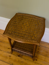 Load image into Gallery viewer, Vintage Cane and Wicker Side Table
