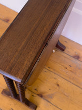 Load image into Gallery viewer, Antique British Gate Leg Folding Bobbin Side Table
