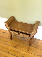 Load image into Gallery viewer, Antique Cane and Bamboo Bench Seat
