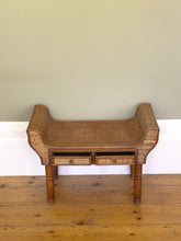 Load image into Gallery viewer, Antique Cane and Bamboo Bench Seat
