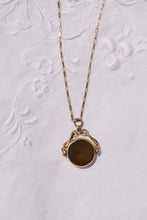 Load image into Gallery viewer, Gold Carnelian and Bloodstone Gemstone Fob Necklace on Vintage 9ct Gold Chain Necklace
