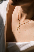 Load image into Gallery viewer, Rare Antique 15ct Yellow Gold Seed Pearl Cross Pendant on a 9ct Gold Fancy Link Chain
