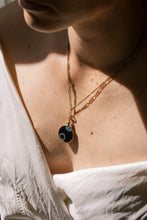 Load image into Gallery viewer, Rare Antique 9ct Gold Agate Fob Necklace on Vintage 9ct Gold Figaro Chain Necklace
