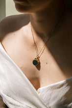 Load image into Gallery viewer, Gold Carnelian and Bloodstone Gemstone Fob Necklace on Vintage 9ct Gold Chain Necklace
