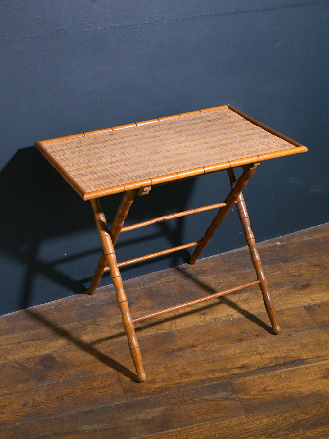 Antique French 19th Century Faux Bamboo Folding Table