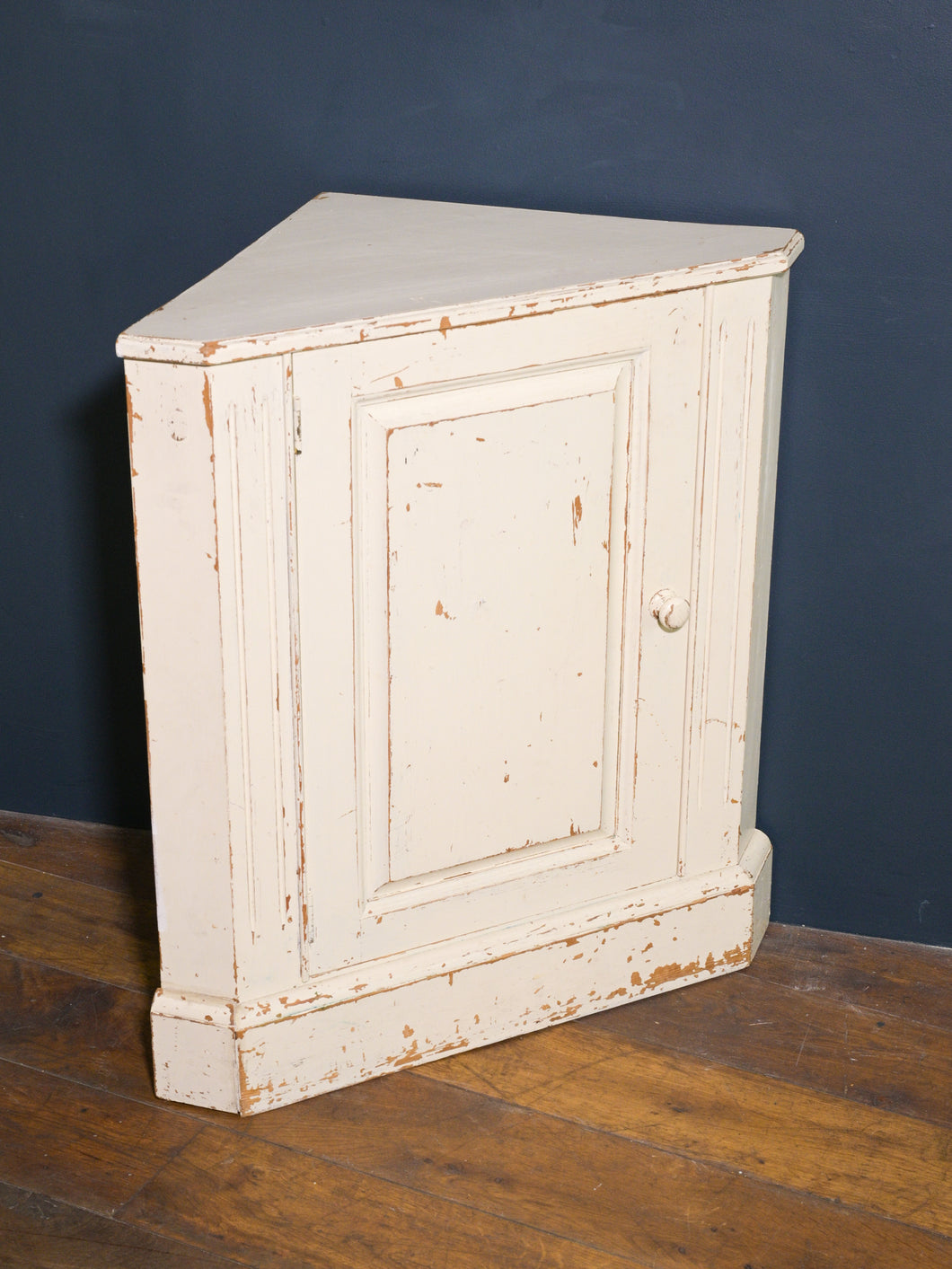 Vintage Painted Pine Corner Cabinet | Vintage Shabby Chic Corner Cupboard | Old Pine Corner Cabinet