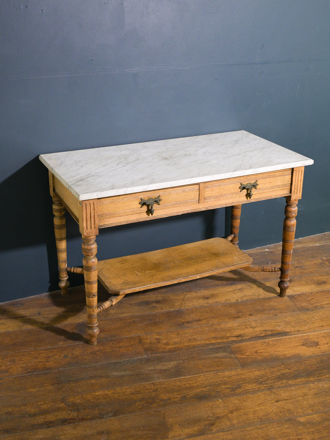 Antique Edwardian Marble and Pine Table | Antique Marble Washstand